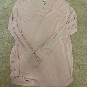 ZYIA Pink Long Sleeve Relaxed Ribbed T-Shirt